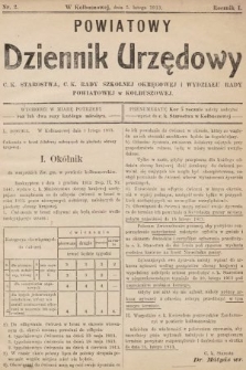 Powiatowy Dziennik Urzędowy c. k. Starostwa , c. k. Rady Szkolnej Okręgowej i Wydziału Rady Powiatowej w Kolbuszowej. 1913, nr 2