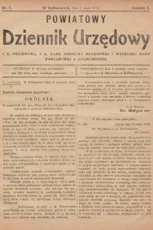 Powiatowy Dziennik Urzędowy c. k. Starostwa , c. k. Rady Szkolnej Okręgowej i Wydziału Rady Powiatowej w Kolbuszowej. 1913, nr 7