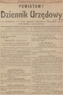 Powiatowy Dziennik Urzędowy c. k. Starostwa , c. k. Rady Szkolnej Okręgowej i Wydziału Rady Powiatowej w Kolbuszowej. 1914, nr 5