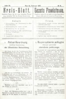 Kreis-Blatt : amtliches Organ für den unter deutscher Verwaltung stehender Teil des Kreises Czenstochau = Gazeta Powiatowa : urzędowy organ dla tej części powiatu częstochowskiego, która znajduje się pod zarządem niemieckim. 1917, nr 8