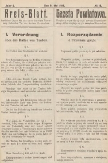 Kreis-Blatt : amtliches Organ für den unter deutscher Verwaltung stehender Teil des Kreises Czenstochau = Gazeta Powiatowa : urzędowy organ dla tej części powiatu częstochowskiego, która znajduje się pod zarządem niemieckim. 1916, nr 19