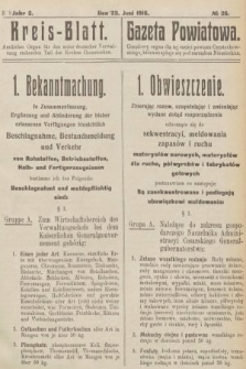 Kreis-Blatt : amtliches Organ für den unter deutscher Verwaltung stehender Teil des Kreises Czenstochau = Gazeta Powiatowa : urzędowy organ dla tej części powiatu częstochowskiego, która znajduje się pod zarządem niemieckim. 1916, nr 26