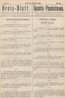 Kreis-Blatt : amtliches Organ für den unter deutscher Verwaltung stehender Teil des Kreises Czenstochau = Gazeta Powiatowa : urzędowy organ dla tej części powiatu częstochowskiego, która znajduje się pod zarządem niemieckim. 1916, nr 36