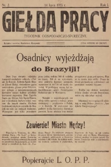 Giełda Pracy : tygodnik gospodarczo-społeczny. 1935, nr 2