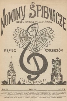 Nowiny Śpiewacze : organ Okręgu VII. W.Z.Śpiew., Kępno, Ostrzeszów. 1939, nr 2