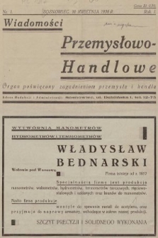 Wiadomości Przemysłowo-Handlowe : organ poświęcony zagadnieniom przemysłu i handlu. 1936, nr 1