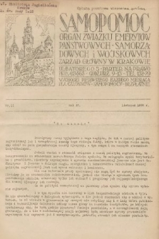 Samopomoc : organ Związku Emerytów Państwowych, Samorządowych i Wojskowych. 1938, nr 11