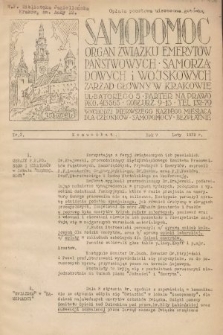 Samopomoc : organ Związku Emerytów Państwowych, Samorządowych i Wojskowych. 1939, nr 2