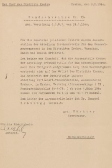 Rundschreiben. 1940, nr 15