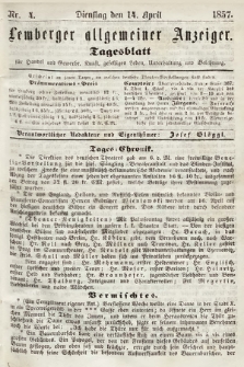 Lemberger Allgemeiner Anzeiger : Tagesblatt für Handel und Gewerbe, Kunst, geselliges Leben, Unterhaltung und Belehrung. 1857, nr 4