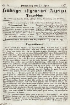 Lemberger Allgemeiner Anzeiger : Tagesblatt für Handel und Gewerbe, Kunst, geselliges Leben, Unterhaltung und Belehrung. 1857, nr 9