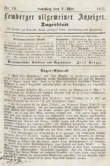 Lemberger Allgemeiner Anzeiger : Tagesblatt für Handel und Gewerbe, Kunst, geselliges Leben, Unterhaltung und Belehrung. 1857, nr 14