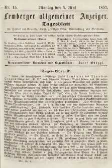 Lemberger Allgemeiner Anzeiger : Tagesblatt für Handel und Gewerbe, Kunst, geselliges Leben, Unterhaltung und Belehrung. 1857, nr 15