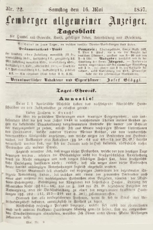Lemberger Allgemeiner Anzeiger : Tagesblatt für Handel und Gewerbe, Kunst, geselliges Leben, Unterhaltung und Belehrung. 1857, nr 22