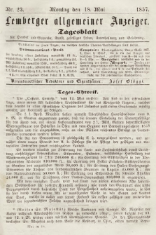 Lemberger Allgemeiner Anzeiger : Tagesblatt für Handel und Gewerbe, Kunst, geselliges Leben, Unterhaltung und Belehrung. 1857, nr 23