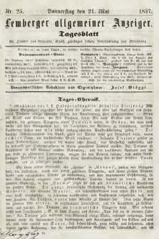 Lemberger Allgemeiner Anzeiger : Tagesblatt für Handel und Gewerbe, Kunst, geselliges Leben, Unterhaltung und Belehrung. 1857, nr 25