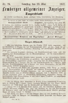 Lemberger Allgemeiner Anzeiger : Tagesblatt für Handel und Gewerbe, Kunst, geselliges Leben, Unterhaltung und Belehrung. 1857, nr 26