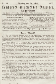 Lemberger Allgemeiner Anzeiger : Tagesblatt für Handel und Gewerbe, Kunst, geselliges Leben, Unterhaltung und Belehrung. 1857, nr 28