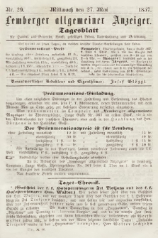 Lemberger Allgemeiner Anzeiger : Tagesblatt für Handel und Gewerbe, Kunst, geselliges Leben, Unterhaltung und Belehrung. 1857, nr 29