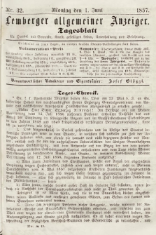 Lemberger Allgemeiner Anzeiger : Tagesblatt für Handel und Gewerbe, Kunst, geselliges Leben, Unterhaltung und Belehrung. 1857, nr 32