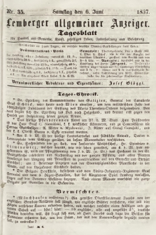 Lemberger Allgemeiner Anzeiger : Tagesblatt für Handel und Gewerbe, Kunst, geselliges Leben, Unterhaltung und Belehrung. 1857, nr 35