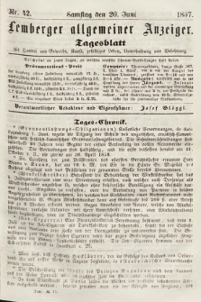 Lemberger Allgemeiner Anzeiger : Tagesblatt für Handel und Gewerbe, Kunst, geselliges Leben, Unterhaltung und Belehrung. 1857, nr 42