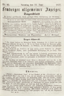 Lemberger Allgemeiner Anzeiger : Tagesblatt für Handel und Gewerbe, Kunst, geselliges Leben, Unterhaltung und Belehrung. 1857, nr 43