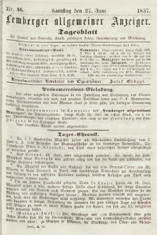 Lemberger Allgemeiner Anzeiger : Tagesblatt für Handel und Gewerbe, Kunst, geselliges Leben, Unterhaltung und Belehrung. 1857, nr 46
