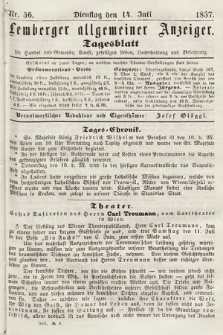 Lemberger Allgemeiner Anzeiger : Tagesblatt für Handel und Gewerbe, Kunst, geselliges Leben, Unterhaltung und Belehrung. 1857, nr 56