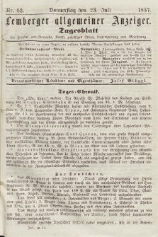 Lemberger Allgemeiner Anzeiger : Tagesblatt für Handel und Gewerbe, Kunst, geselliges Leben, Unterhaltung und Belehrung. 1857, nr 62