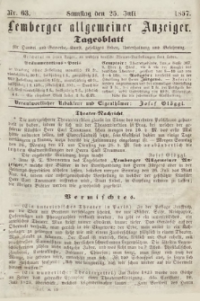 Lemberger Allgemeiner Anzeiger : Tagesblatt für Handel und Gewerbe, Kunst, geselliges Leben, Unterhaltung und Belehrung. 1857, nr 63