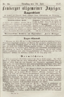Lemberger Allgemeiner Anzeiger : Tagesblatt für Handel und Gewerbe, Kunst, geselliges Leben, Unterhaltung und Belehrung. 1857, nr 66