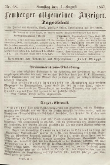 Lemberger Allgemeiner Anzeiger : Tagesblatt für Handel und Gewerbe, Kunst, geselliges Leben, Unterhaltung und Belehrung. 1857, nr 68
