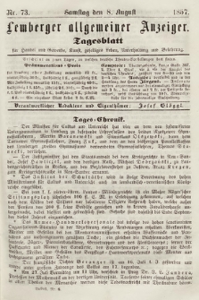 Lemberger Allgemeiner Anzeiger : Tagesblatt für Handel und Gewerbe, Kunst, geselliges Leben, Unterhaltung und Belehrung. 1857, nr 73
