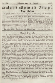 Lemberger Allgemeiner Anzeiger : Tagesblatt für Handel und Gewerbe, Kunst, geselliges Leben, Unterhaltung und Belehrung. 1857, nr 74