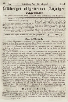 Lemberger Allgemeiner Anzeiger : Tagesblatt für Handel und Gewerbe, Kunst, geselliges Leben, Unterhaltung und Belehrung. 1857, nr 77