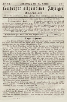 Lemberger Allgemeiner Anzeiger : Tagesblatt für Handel und Gewerbe, Kunst, geselliges Leben, Unterhaltung und Belehrung. 1857, nr 80