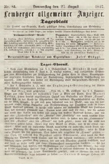 Lemberger Allgemeiner Anzeiger : Tagesblatt für Handel und Gewerbe, Kunst, geselliges Leben, Unterhaltung und Belehrung. 1857, nr 84