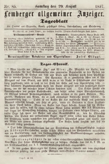 Lemberger Allgemeiner Anzeiger : Tagesblatt für Handel und Gewerbe, Kunst, geselliges Leben, Unterhaltung und Belehrung. 1857, nr 85
