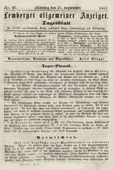 Lemberger Allgemeiner Anzeiger : Tagesblatt für Handel und Gewerbe, Kunst, geselliges Leben, Unterhaltung und Belehrung. 1857, nr 97