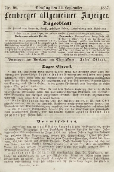 Lemberger Allgemeiner Anzeiger : Tagesblatt für Handel und Gewerbe, Kunst, geselliges Leben, Unterhaltung und Belehrung. 1857, nr 98