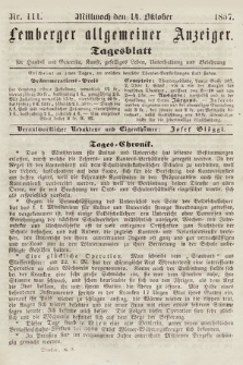 Lemberger Allgemeiner Anzeiger : Tagesblatt für Handel und Gewerbe, Kunst, geselliges Leben, Unterhaltung und Belehrung. 1857, nr 111