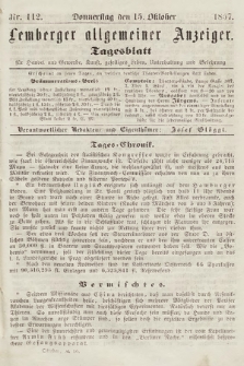 Lemberger Allgemeiner Anzeiger : Tagesblatt für Handel und Gewerbe, Kunst, geselliges Leben, Unterhaltung und Belehrung. 1857, nr 112