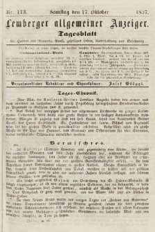 Lemberger Allgemeiner Anzeiger : Tagesblatt für Handel und Gewerbe, Kunst, geselliges Leben, Unterhaltung und Belehrung. 1857, nr 113