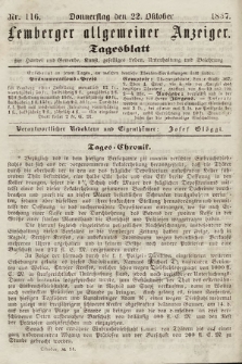 Lemberger Allgemeiner Anzeiger : Tagesblatt für Handel und Gewerbe, Kunst, geselliges Leben, Unterhaltung und Belehrung. 1857, nr 116