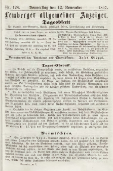 Lemberger Allgemeiner Anzeiger : Tagesblatt für Handel und Gewerbe, Kunst, geselliges Leben, Unterhaltung und Belehrung. 1857, nr 128