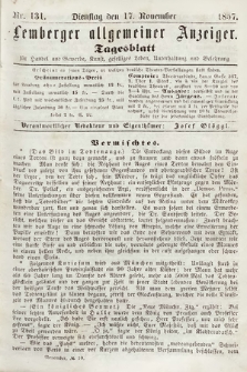 Lemberger Allgemeiner Anzeiger : Tagesblatt für Handel und Gewerbe, Kunst, geselliges Leben, Unterhaltung und Belehrung. 1857, nr 131