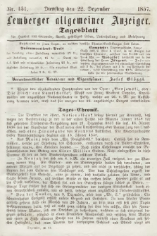 Lemberger Allgemeiner Anzeiger : Tagesblatt für Handel und Gewerbe, Kunst, geselliges Leben, Unterhaltung und Belehrung. 1857, nr 151