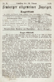 Lemberger Allgemeiner Anzeiger : Tagesblatt für Handel und Gewerbe, Kunst, geselliges Leben, Unterhaltung und Belehrung. 1858, nr 9