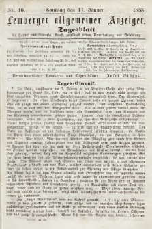 Lemberger Allgemeiner Anzeiger : Tagesblatt für Handel und Gewerbe, Kunst, geselliges Leben, Unterhaltung und Belehrung. 1858, nr 10